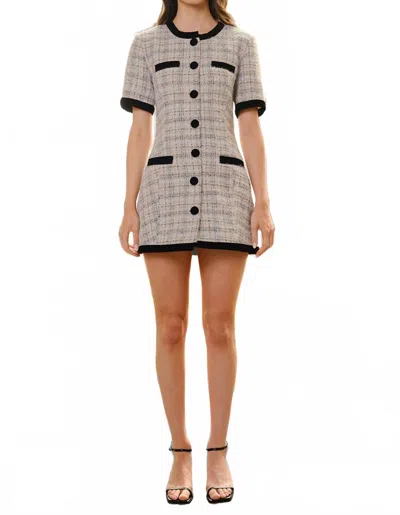 Maude Taylor Boucle Mini Dress In Iridescent Multi