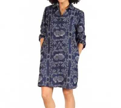 Maude Vivante Alba Button Up Collar Shift Dress In Navy In Blue