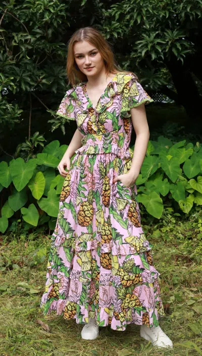 Maude Vivante Ana Dress In Pineapples In Multi