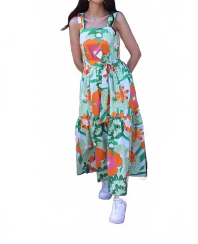 Maude Vivante Andi Poplin Maxi Dress In Floral Pops Print In Multi