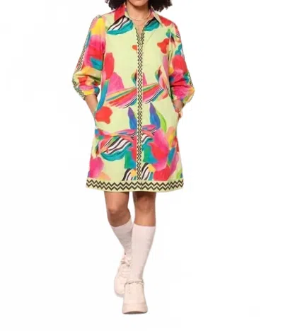 Maude Vivante Ava Poplin Mini Dress In Lemon Pops Print In Multi