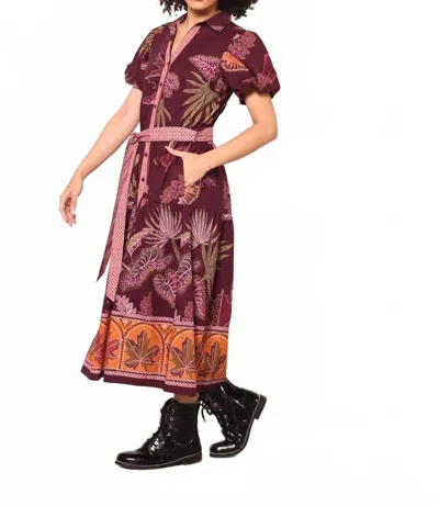 Maude Vivante Della Maxi Dress In Wine Flora In Multi