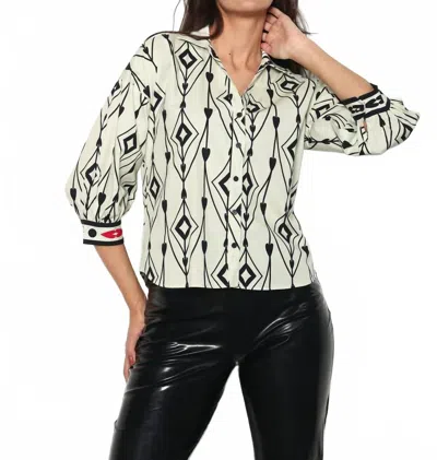 Maude Vivante Elsa Top In Arrow Motifs In White