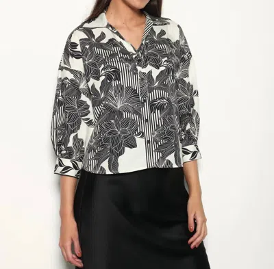 Maude Vivante Elsa Top In Noir Florals In Black