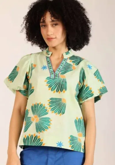 Maude Vivante Faye Blouse In Mint Shells Print In Green