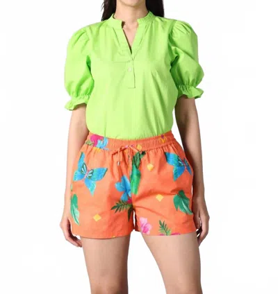 Maude Vivante Garden Art Shorts In Multi In Green