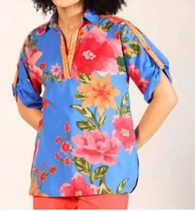 Maude Vivante Giselle Blouse In Capri Blossom Print In Multi