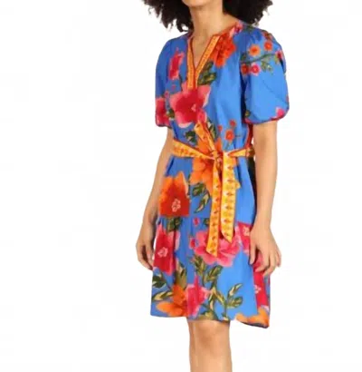 Maude Vivante Gwen Poplin Mini Dress In Capri Blossom Print In Multi