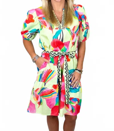 Maude Vivante Gwen Poplin Mini Dress In Lemon Pops Print In Multi