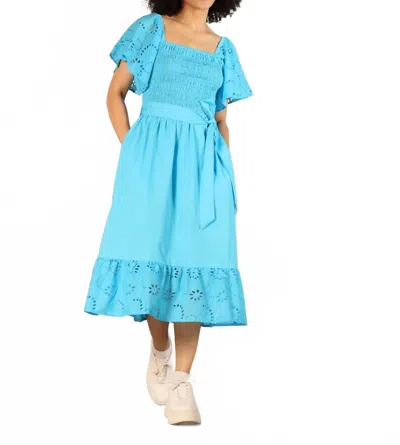 Maude Vivante Kylie Dress In Aqua Solid In Blue