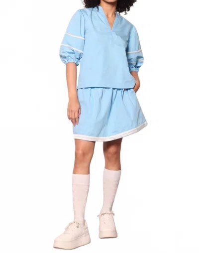 Maude Vivante Noah Top In Carolina Blue In Black