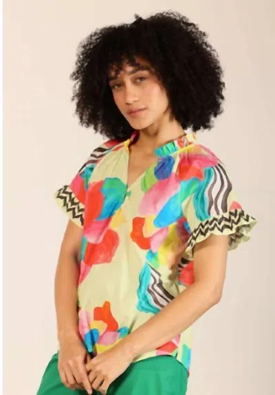Maude Vivante Noel Blouse In Lemon Pops Print In Multi