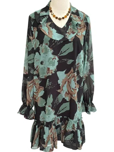 Maude Vivante Nova Dress In Jade Blossom In Multi