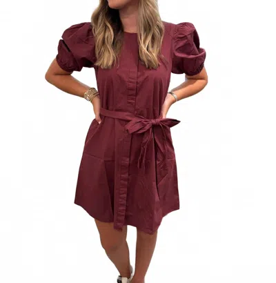 Maude Vivante Paula Mini Dress In Wine In Burgundy