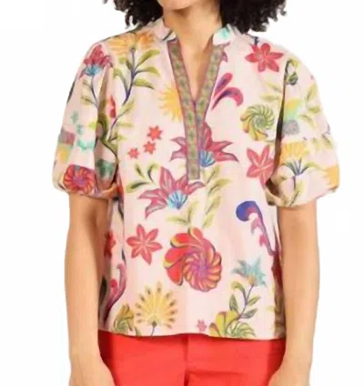 Maude Vivante Raya Blouse In Coral Island Print In Multi