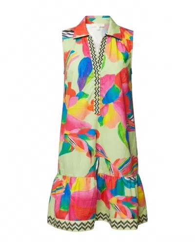 Maude Vivante Women's Luna Palm Breeze Poplin Dress In Lemon Pops In Multi