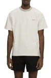 Maui And Sons Maui & Sons Break Neck Oversize Textured Cotton T-shirt In Cream
