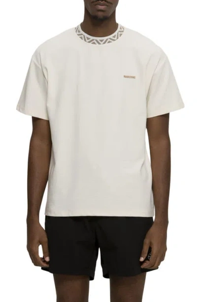 Maui And Sons Maui & Sons Break Neck Oversize Textured Cotton T-shirt In Cream