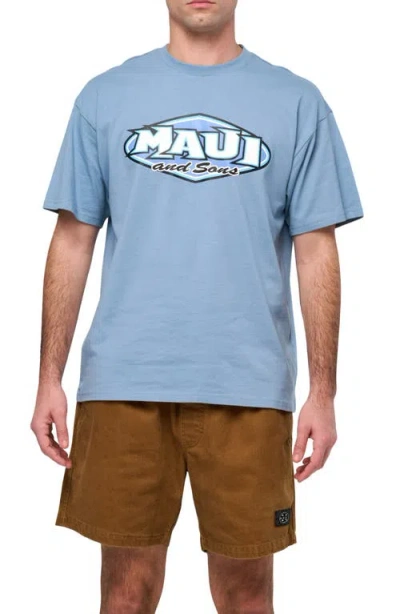 Maui And Sons Maui & Sons Diamond Boxy Fit Logo Graphic T-shirt In Blue