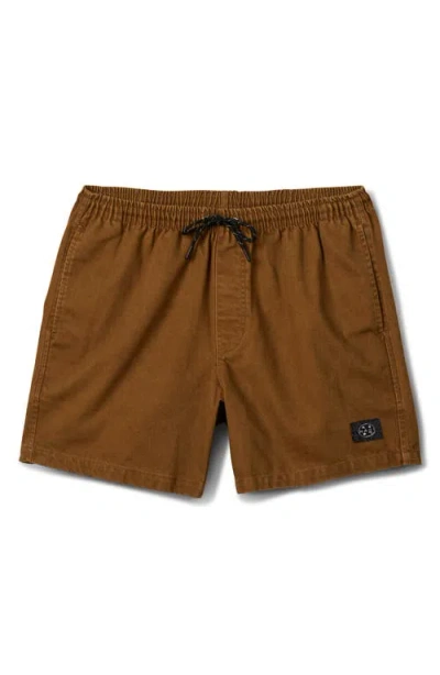 Maui And Sons Maui & Sons Drift Walk Cotton Canvas Drawstring Shorts In Brown