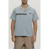 Maui And Sons Maui & Sons Elements Jacquard Tape Cotton Camp Shirt In Sage
