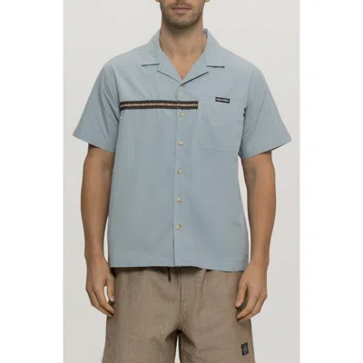 Maui And Sons Maui & Sons Elements Jacquard Tape Cotton Camp Shirt In Sage