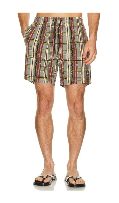Maui And Sons Ember Plaid Jam Short In Multi
