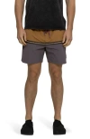 Maui And Sons Maui & Sons Granite Colorblock Nylon Swim Trunks In Iron