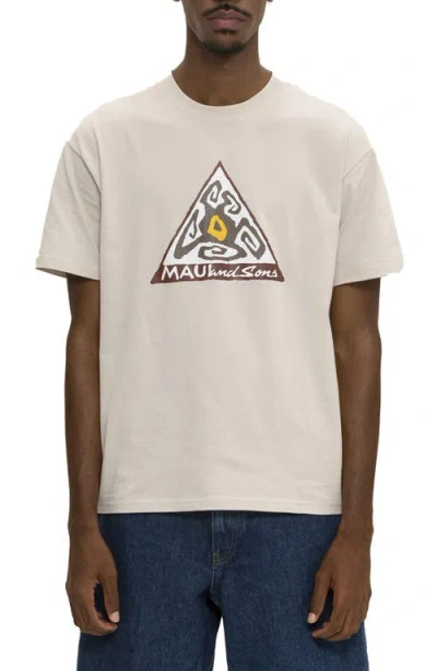 Maui And Sons Maui & Sons Infinity Triangle Graphic Print Cotton T-shirt In Neutral