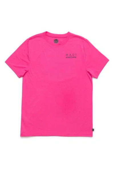 Maui And Sons Maui & Sons Neon Cookie Logo Graphic T-shirt In Pink