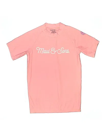 Pre-owned Maui And Sons Kids' Rash Guard In Pink