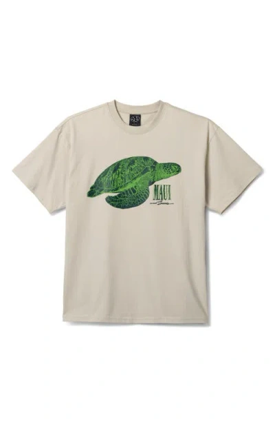 Maui And Sons Maui & Sons Sea Turtle Boxy Fit Cotton Graphic T-shirt In Nude
