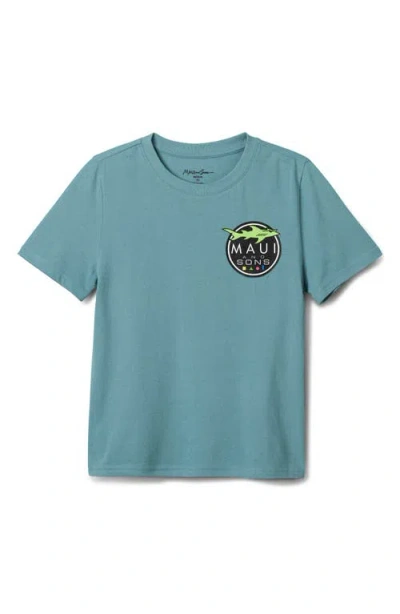 Maui And Sons Maui & Sons Shark Logo Graphic T-shirt In Blue