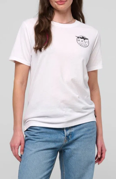 Maui And Sons Maui & Sons Shark Logo Graphic T-shirt In White