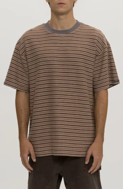 Maui And Sons Maui & Sons Texture Stripe T-shirt In Brown