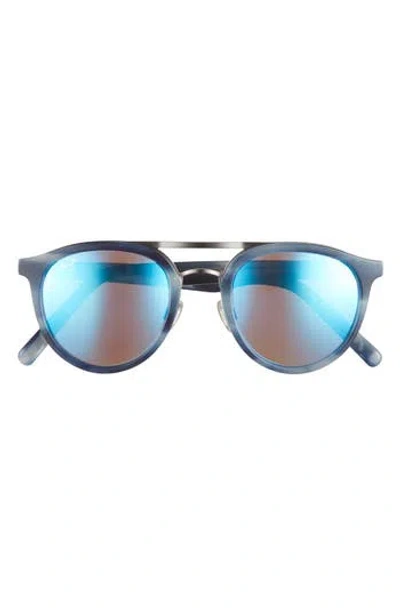 Maui Jim 49mm Core Round Polarized Sunglasses In Blue Blue Blue