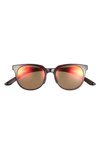 Maui Jim 49mm Polarized Round Sunglasses In Red Tortoise Red Tortoise Lava