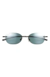 Maui Jim 51mm Round Core Polarized Sunglasses In Black Black Grey