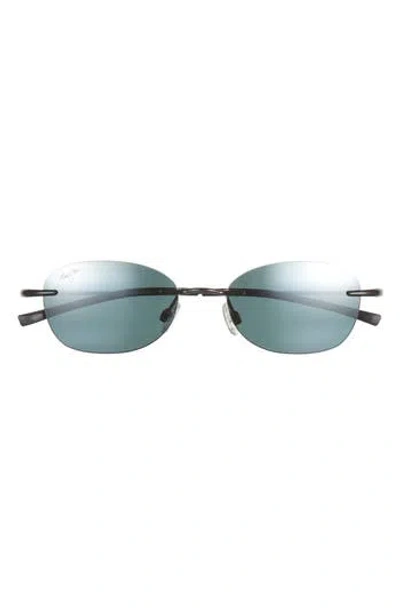 Maui Jim 51mm Round Core Polarized Sunglasses In Black Black Grey