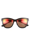Maui Jim 52mm Cat Eye Sunglasses In Black Black Lava