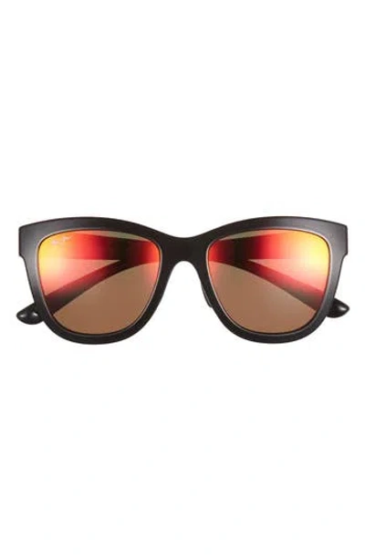Maui Jim 52mm Cat Eye Sunglasses In Black Black Lava