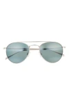 Maui Jim 52mm Polarized Aviator Sunglasses In Silver