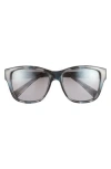 Maui Jim 53mm Core Rectangle Polarized Sunglasses In Blue Blue Grey
