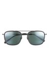 Maui Jim 53mm Polarized Navigator Sunglasses In Black Black Grey