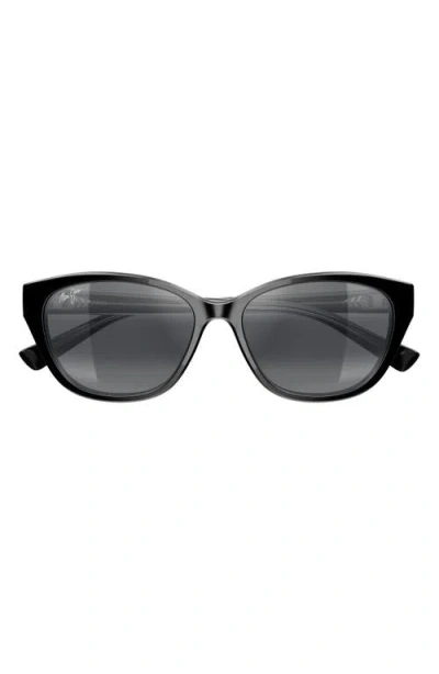 Maui Jim 54mm Polarized Gradient Cat Eye Sunglasses In Metallic