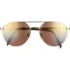 Maui Jim 55mm Core Aviator Polarized Sunglasses In Gold Gold Gold