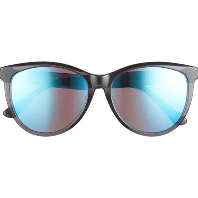 Maui Jim 56mm Core Cat Eye Polarized Sunglasses In Grey Grey Blue