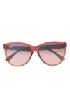 Maui Jim 56mm Core Polarized Cat Eye Sunglasses In Raspberry Raspberry Rose