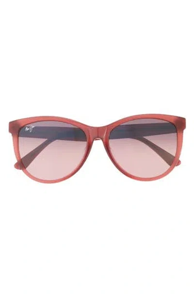 Maui Jim 56mm Core Polarized Cat Eye Sunglasses In Raspberry Raspberry Rose