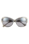 Maui Jim 57mm Core Round Polarized Sunglasses In Grey Grey Grey
